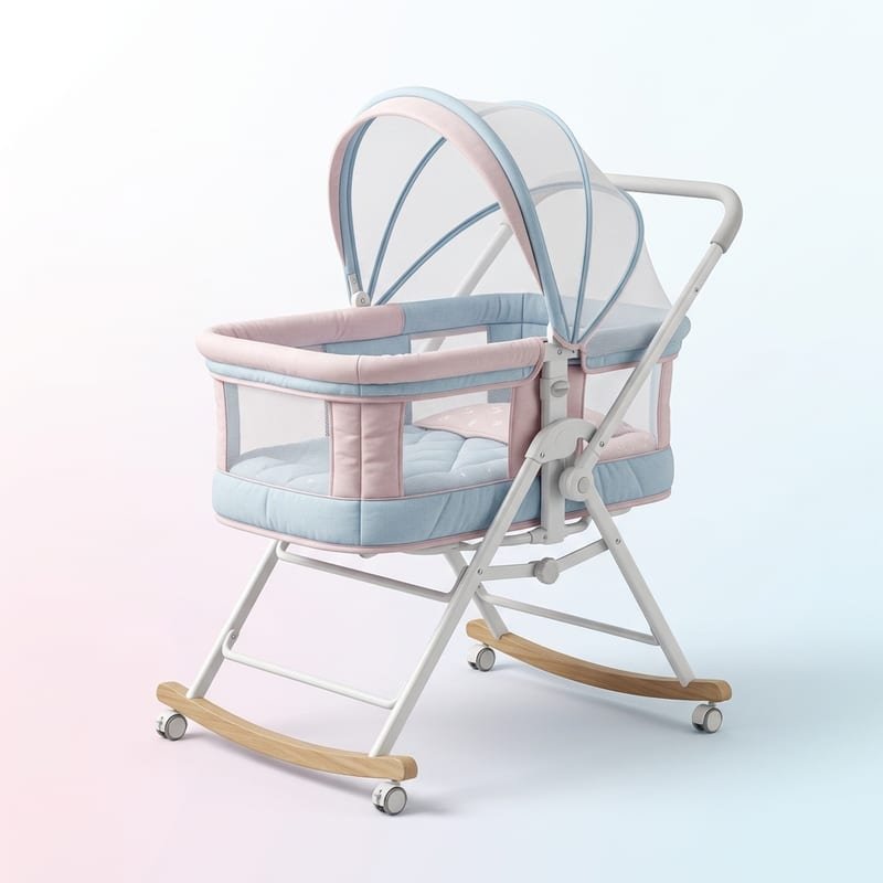Baby Carriage Cradle — Collapsible Swing Cot