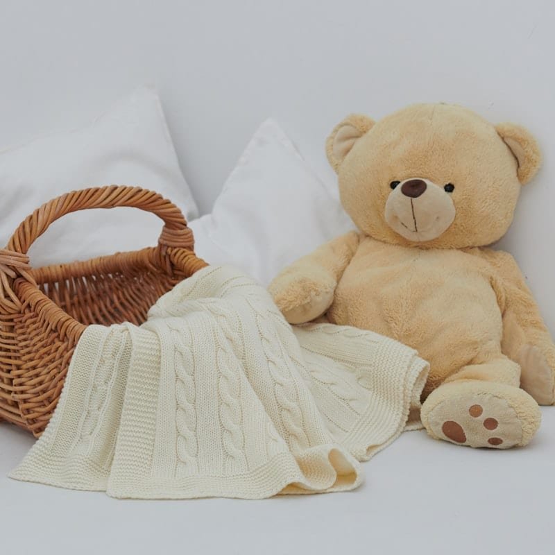 Plush Teddy Bear (Pink & White Hugger)